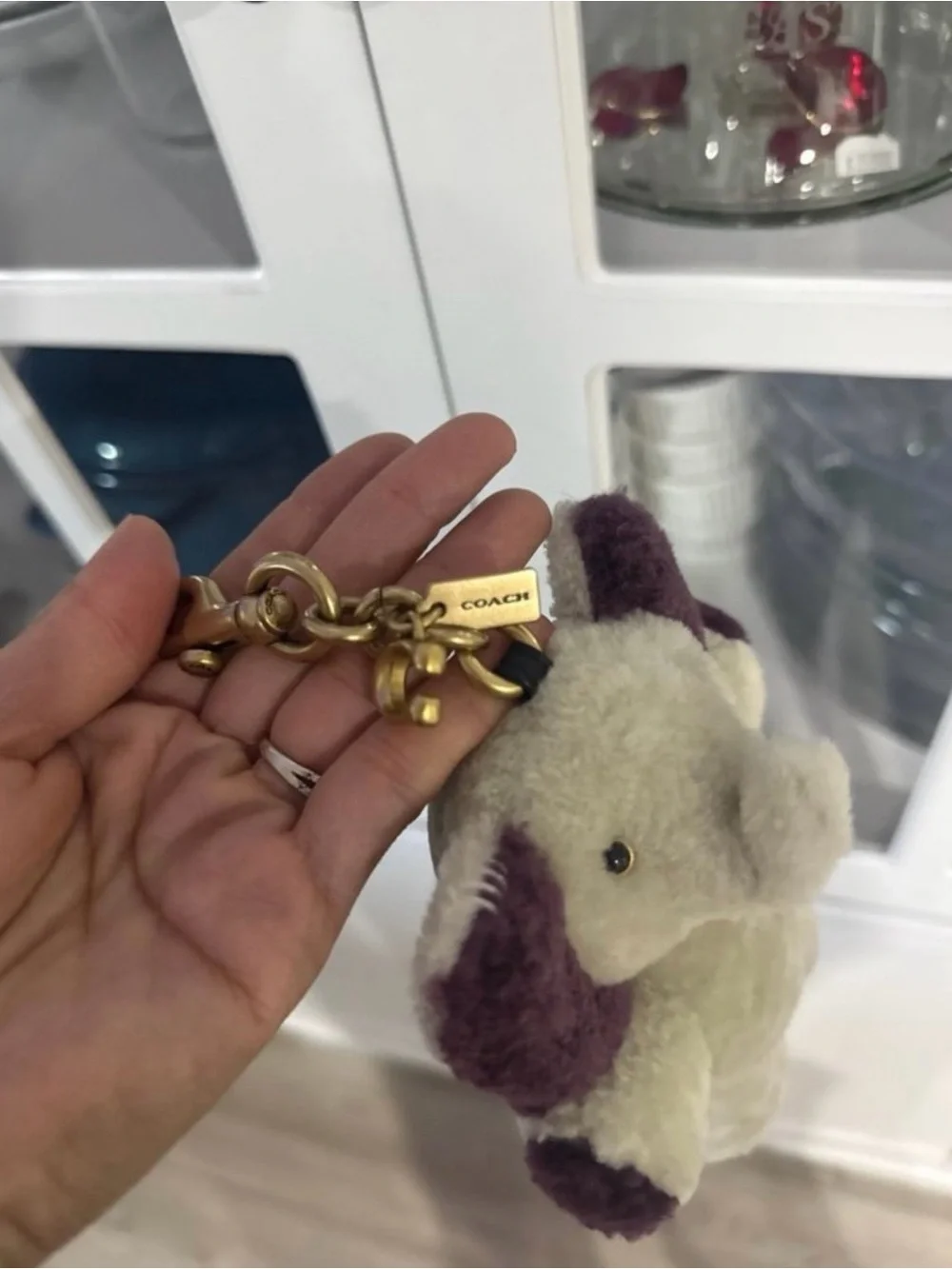 Coach Ellie Bag Charm in Shearling